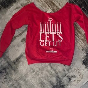 Off the shoulder Holiday sweatshirt